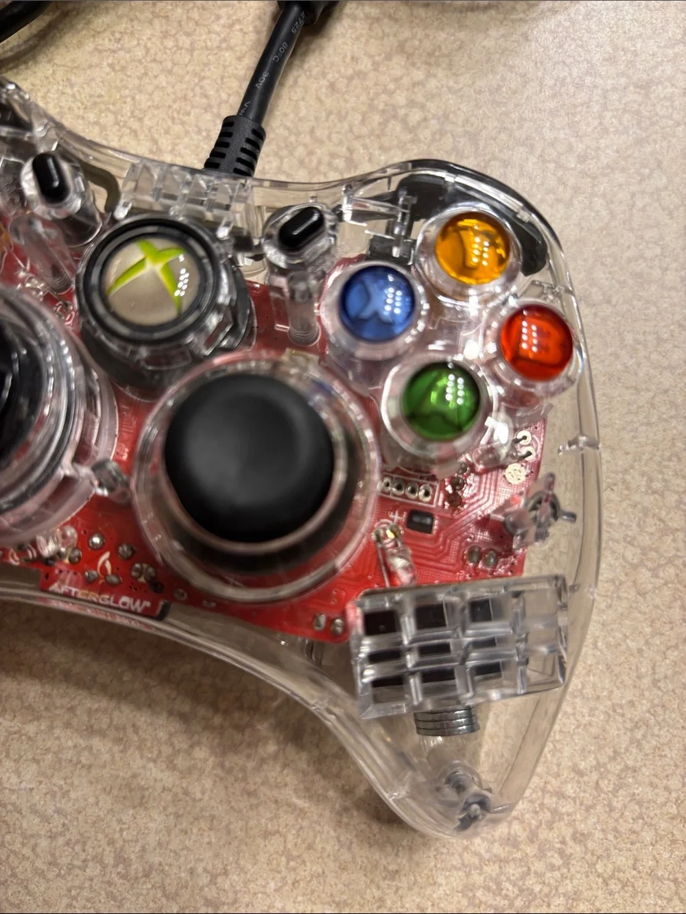 Xbox Afterglow Clear Wired Game Controller - Black/Red